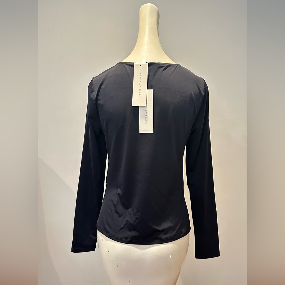 Veronica Beard Roque Ruched Tie  Back Top, Size 6 - Picture 6 of 12